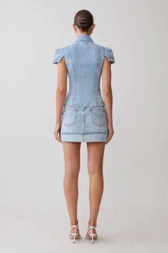 Minifalda Denim con vuelta Lakoda – Azul claro lavado Minifalda Denim con vuelta Lakoda – Azul claro lavado