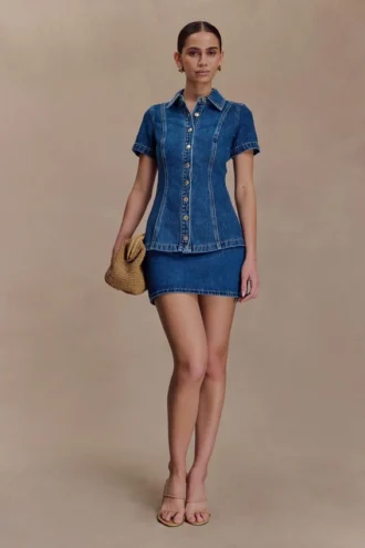 Minifalda Denim Ellie – Azul oscuro