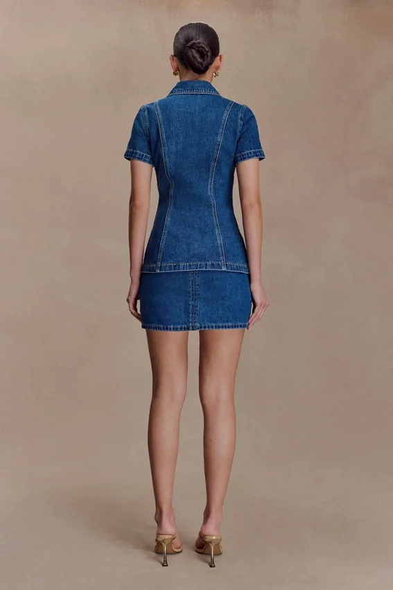 Minifalda Denim Ellie – Azul oscuro Minifalda Denim Ellie – Azul oscuro