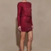 Minivestido con cuello vuelto de Darius Diamante – Burdeos Minivestido con cuello vuelto de Darius Diamante – Burdeos