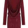 Minivestido con cuello vuelto de Darius Diamante – Burdeos Minivestido con cuello vuelto de Darius Diamante – Burdeos