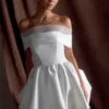 Minivestido con hombros al aire Lauretta – Blanco Minivestido con hombros al aire Lauretta – Blanco