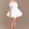 Minivestido con hombros al aire Lauretta – Blanco Minivestido con hombros al aire Lauretta – Blanco