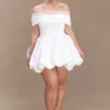 Minivestido con hombros al aire Lauretta – Blanco Minivestido con hombros al aire Lauretta – Blanco