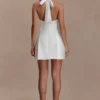 Minivestido de algodón con cuello halter Nelly – Blanco Minivestido de algodón con cuello halter Nelly – Blanco