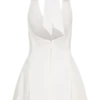 Minivestido de algodón con cuello halter Nelly – Blanco Minivestido de algodón con cuello halter Nelly – Blanco