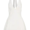 Minivestido de algodón con cuello halter Nelly – Blanco Minivestido de algodón con cuello halter Nelly – Blanco