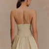 Minivestido de algodón con volantes Janis – Nude Minivestido de algodón con volantes Janis – Nude