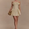 Minivestido de algodón con volantes Janis – Nude Minivestido de algodón con volantes Janis – Nude