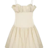 Minivestido de algodón con volantes Janis – Nude Minivestido de algodón con volantes Janis – Nude