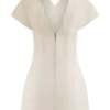 Minivestido de Denim con hombros descubiertos Pascale – Blanco Minivestido de Denim con hombros descubiertos Pascale – Blanco