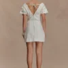 Minivestido de Denim con hombros descubiertos Pascale – Blanco Minivestido de Denim con hombros descubiertos Pascale – Blanco