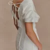 Minivestido de Denim con hombros descubiertos Pascale – Blanco Minivestido de Denim con hombros descubiertos Pascale – Blanco