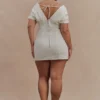 Minivestido de Denim con hombros descubiertos Pascale – Blanco Minivestido de Denim con hombros descubiertos Pascale – Blanco