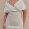 Minivestido de Denim con hombros descubiertos Pascale – Blanco Minivestido de Denim con hombros descubiertos Pascale – Blanco