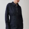 Minivestido de Denim de manga larga Zarah – Rayas diplomáticas índigo Minivestido de Denim de manga larga Zarah – Rayas diplomáticas índigo