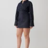 Minivestido de Denim de manga larga Zarah – Rayas diplomáticas índigo Minivestido de Denim de manga larga Zarah – Rayas diplomáticas índigo