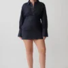 Minivestido de Denim de manga larga Zarah – Rayas diplomáticas índigo Minivestido de Denim de manga larga Zarah – Rayas diplomáticas índigo