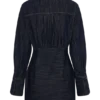 Minivestido de Denim de manga larga Zarah – Rayas diplomáticas índigo Minivestido de Denim de manga larga Zarah – Rayas diplomáticas índigo