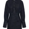 Minivestido de Denim de manga larga Zarah – Rayas diplomáticas índigo Minivestido de Denim de manga larga Zarah – Rayas diplomáticas índigo