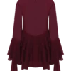 Minivestido de gasa con volantes Nimah – Vino Minivestido de gasa con volantes Nimah – Vino