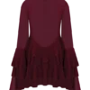 Minivestido de gasa con volantes Nimah – Vino Minivestido de gasa con volantes Nimah – Vino