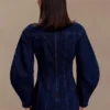Minivestido de manga larga de Denim Cosmala – Azul índigo Minivestido de manga larga de Denim Cosmala – Azul índigo