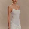 Minivestido de punto con giro Laurie – Marfil
