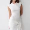 Minivestido de punto Freida con fajín – Marfil Minivestido de punto Freida con fajín – Marfil