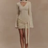 Minivestido de punto Taron con pañuelo – Crema Minivestido de punto Taron con pañuelo – Crema