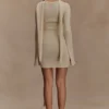 Minivestido de punto Taron con pañuelo – Crema Minivestido de punto Taron con pañuelo – Crema