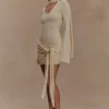 Minivestido de punto Taron con pañuelo – Crema Minivestido de punto Taron con pañuelo – Crema