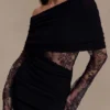 Minivestido de punto y encaje Luxie – Negro Minivestido de punto y encaje Luxie – Negro