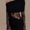 Minivestido de punto y encaje Luxie – Negro Minivestido de punto y encaje Luxie – Negro