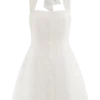 Minivestido halter de lino Anya – Oat Marle Minivestido halter de lino Anya – Oat Marle