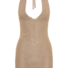 Minivestido halter de lurex de Renesmay – Dorado Minivestido halter de lurex de Renesmay – Dorado