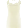 Minivestido Liyah con motivos florales tejido a mano a ganchillo – Marfil