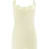 Minivestido Liyah con motivos florales tejido a mano a ganchillo – Marfil