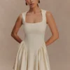 Minivestido Sharon de jersey scuba – Marfil Minivestido Sharon de jersey scuba – Marfil
