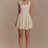 Minivestido Sharon de jersey scuba – Marfil Minivestido Sharon de jersey scuba – Marfil