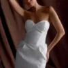 Minivestido Suzette con lazo de tafetán – Blanco Minivestido Suzette con lazo de tafetán – Blanco