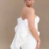 Minivestido Suzette con lazo de tafetán – Blanco Minivestido Suzette con lazo de tafetán – Blanco