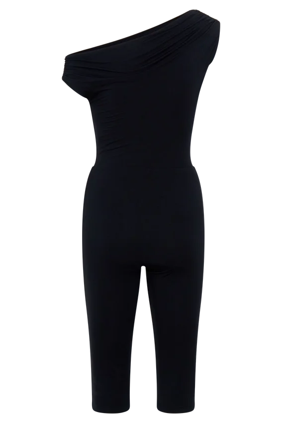 Mono de modal con un solo hombro de Anh – Negro Mono de modal con un solo hombro de Anh – Negro