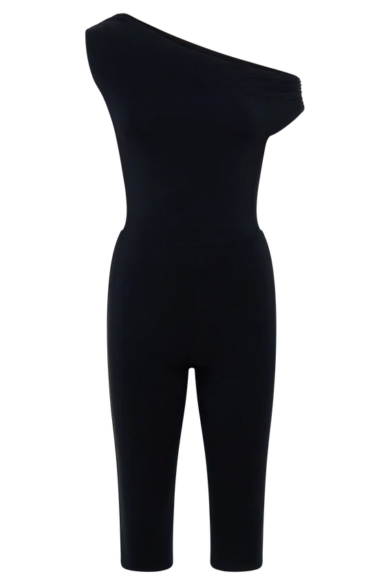 Mono de modal con un solo hombro de Anh – Negro Mono de modal con un solo hombro de Anh – Negro