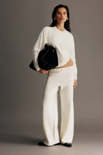 Pantalón de punto Lauren – Marfil