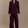 Pantalón de traje de pierna ancha Arlo – Caoba Pantalón de traje de pierna ancha Arlo – Caoba