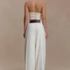 Pantalón de traje de pierna ancha Arlo – Marfil Pantalón de traje de pierna ancha Arlo – Marfil