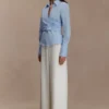 Pantalón de traje de pierna ancha Arlo – Marfil Pantalón de traje de pierna ancha Arlo – Marfil