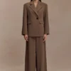 Pantalón de traje de pierna ancha Arlo – Marrón cacao Pantalón de traje de pierna ancha Arlo – Marrón cacao