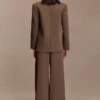 Pantalón de traje de pierna ancha Arlo – Marrón cacao Pantalón de traje de pierna ancha Arlo – Marrón cacao